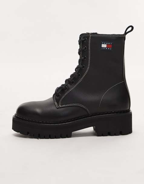 Tommy Jeans - Bottines de randonnée style urbain à lacets - Noir - view 1