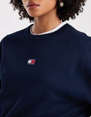 Tommy Jeans Boxy Badge Sweatshirt In Blue