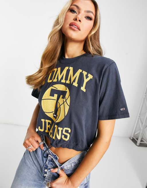 Tommy Hilfiger Jeans Boxy Crop Modern Logo Tee T-Shirt Donna