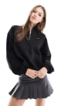 [Tommy Jeans] Tommy Jeans boxy half zip sweatshirt in black XL Black