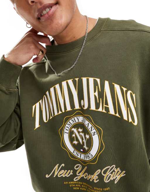 Green tommy jeans discount sweatshirt