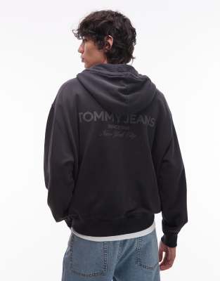 Tommy Jeans Boxy Relaxed Zip Up Hoodie In Blue