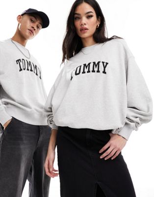 Tommy Jeans unisex varsity sweatshirt in grey