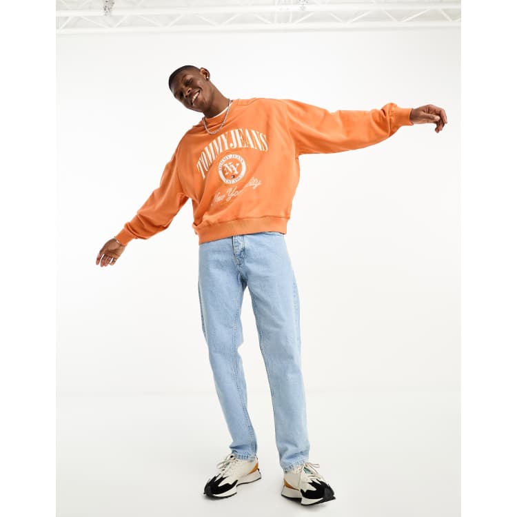 Tommy jeans 2025 orange sweatshirt