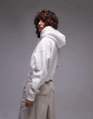 Tommy Jeans Boxy Zip Through Hoodie In White