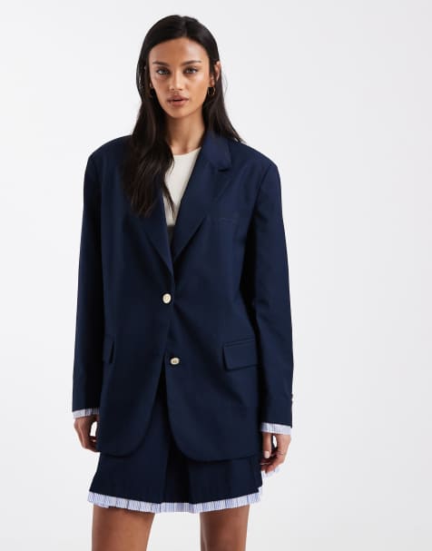 Tommy Jeans boyfriend fit blazer co-ord in navy - view 1