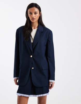 Tommy Jeans Boyfriend Fit Blazer In Blue