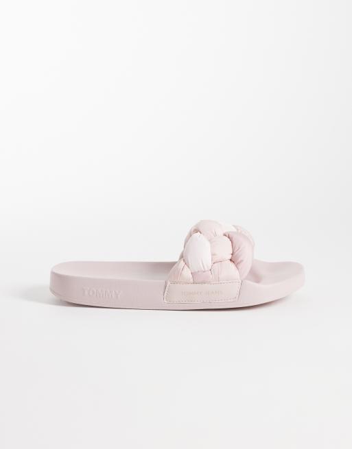 Tommy Jeans braided  slides in light pink, 2 of 4