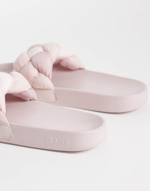 Tommy Jeans braided  slides in light pink, 3 of 4