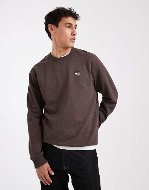 Tommy Jeans – Brązowa bluza z logo Flag na piersi - view 1