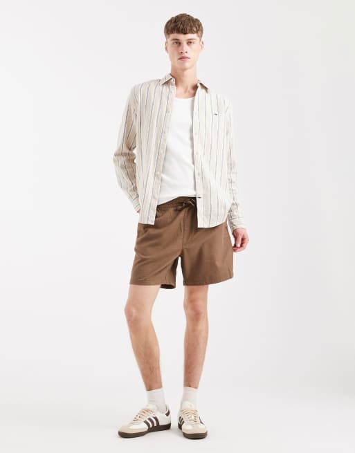 Tommy Jeans – Brązowe szorty z domieszką lnu, 2 z 5