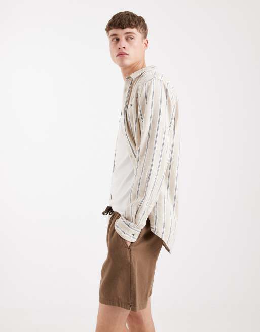 Tommy Jeans – Brązowe szorty z domieszką lnu, 3 z 5