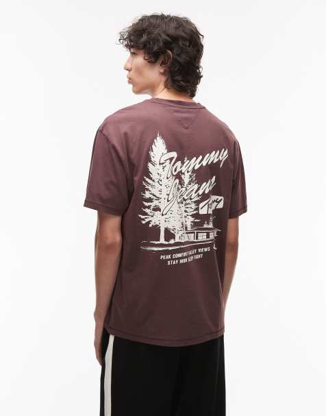 Tommy Jeans – Brązowy T-shirt z nadrukiem - view 1