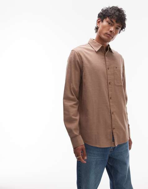 Tommy Jeans - Brun skjorte i flonel i regular fit - view 1