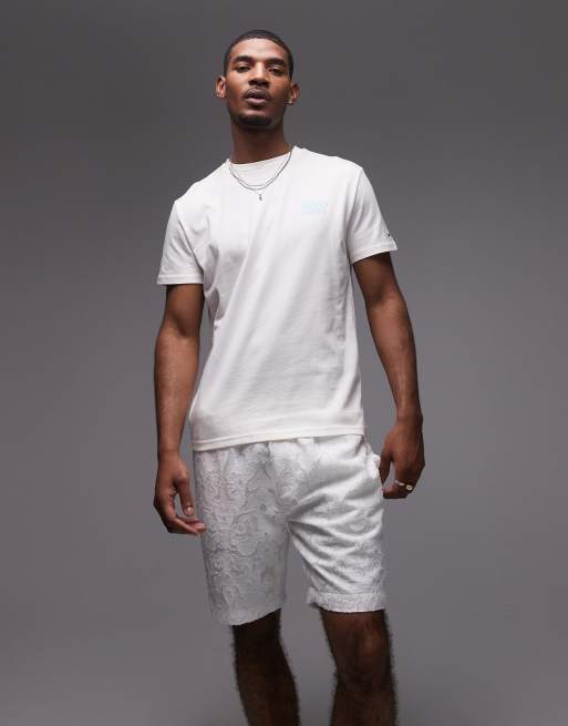 Tommy Jeans bubble back print t-shirt in white and baby blue, 2 of 4