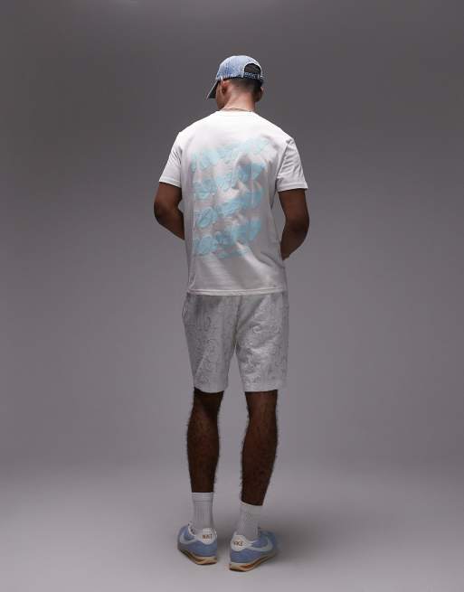Tommy Jeans bubble back print t-shirt in white and baby blue, 3 of 4