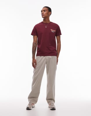 Tommy Jeans Bubble Chest Logo Slim T-shirt In Red