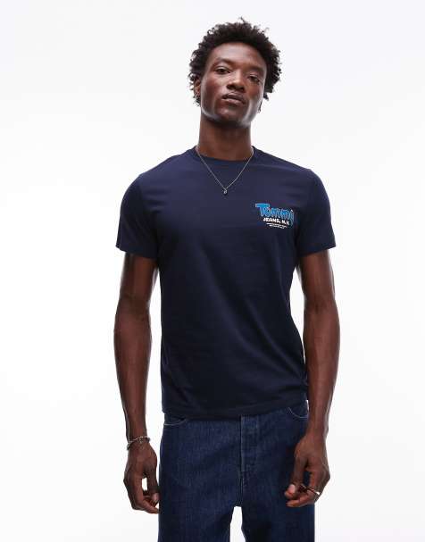 Tommy Jeans bubble chest logo slim t-shirt in navy - view 1