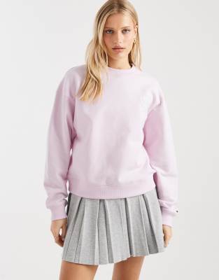 Tommy Jeans Bubble Logo Boxy Fit Crewneck Sweatshirt In Pink