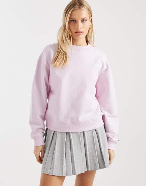 Tommy Jeans bubble logo boxy fit crewneck sweatshirt in pink - view 1
