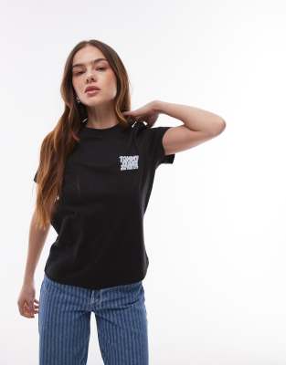 Tommy Jeans Bubble Logo T-shirt In Black