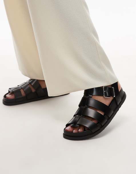 Tommy Jeans buckle sandal in black - view 1