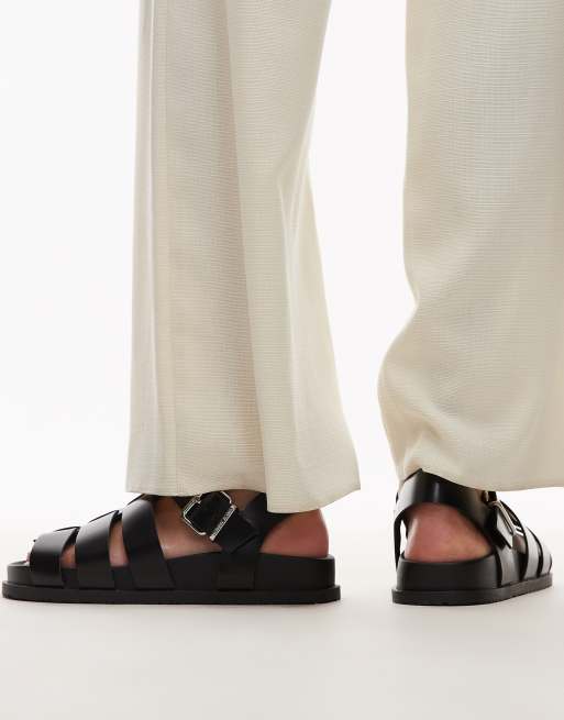 Tommy Jeans buckle sandals in black | ASOS