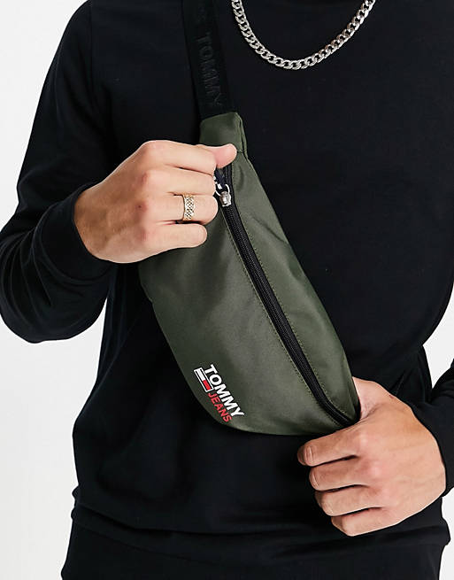 Tommy Jeans bum bag with logo in green