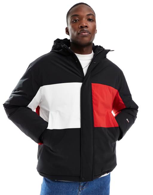 Tommy Jeans – Bunte Jacke im Blockfarben-Design mit Kapuze