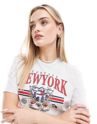 Tommy Jeans - Buntes T-Shirt mit lockerem Schnitt-Grau