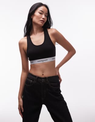 Tommy Jeans - Bustier in Schwarz mit Logostreifen