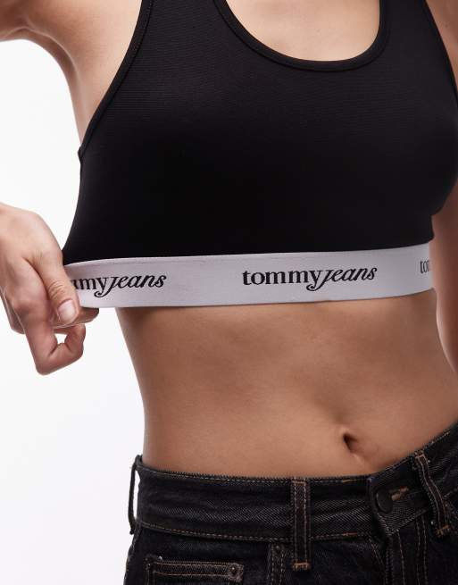 Tommy Jeans – Bustier in Schwarz mit Logostreifen, 2 von 4