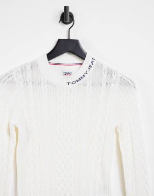 tommy jeans white crew neck