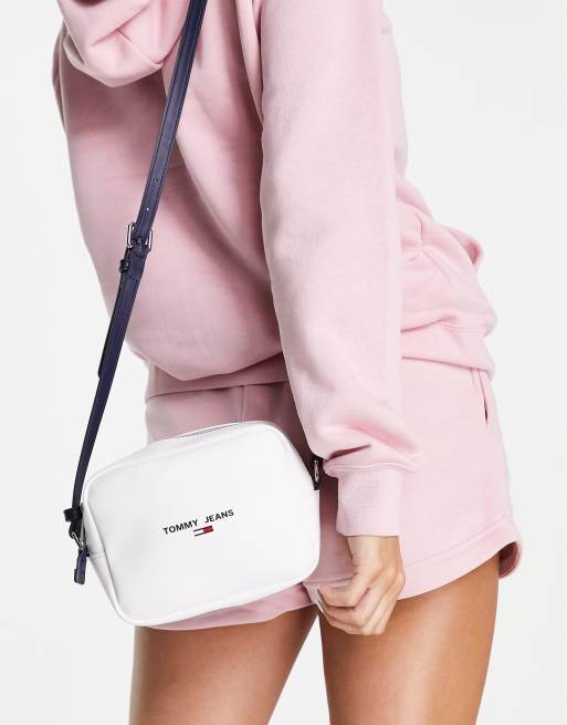 Tommy Jeans - Camera bag a tracolla in pelle sintetica bianca