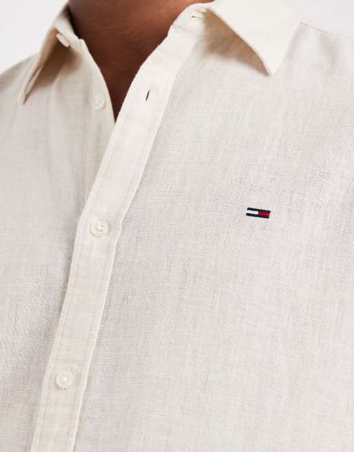 Tommy Jeans - Camicia beige in misto lino, 2 di 5
