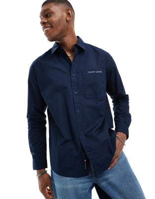 Tommy Jeans - Camicia comoda classica blu navy