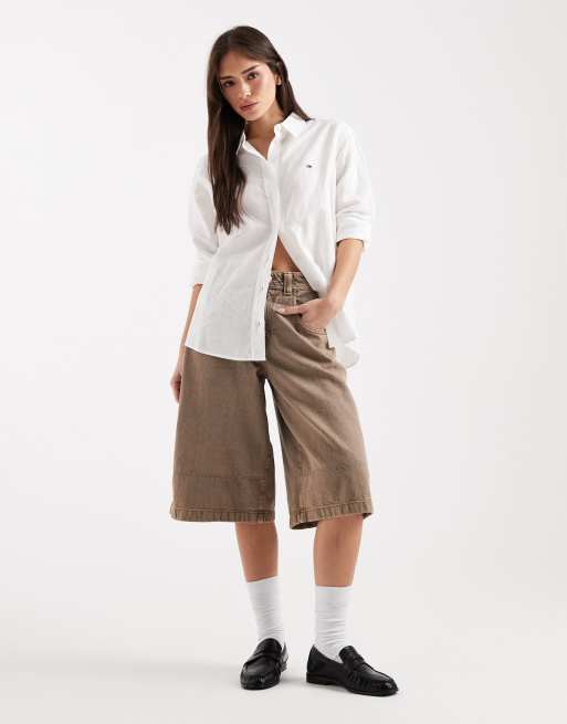 Tommy Jeans - Camicia comoda in lino bianco sporco, 4 di 4