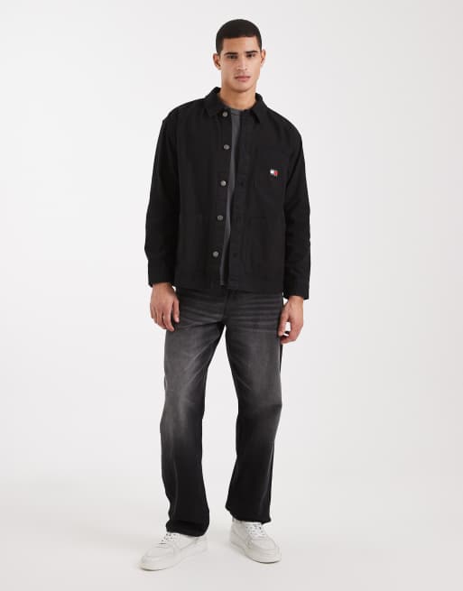 Tommy Jeans - Camicia giacca nera con stemma con logo , 2 di 5