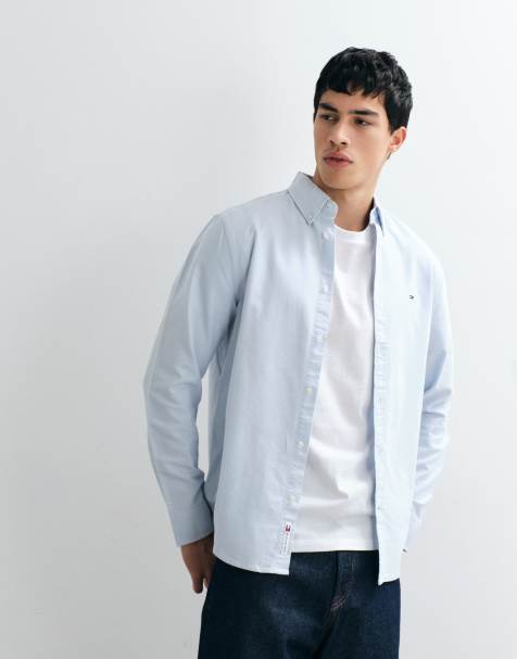 Tommy Jeans - Camicia Oxford azzurra - view 1