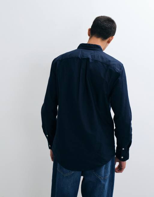 Tommy Jeans camicia oxford in cotone blu navy, 3 di 5