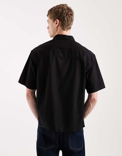 Tommy Jeans - Camicia skater squadrata a maniche corte nera, 3 di 5