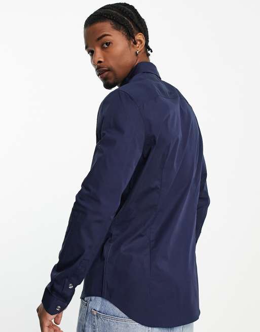 Tommy Jeans Camicia slim elasticizzata blu navy ASOS