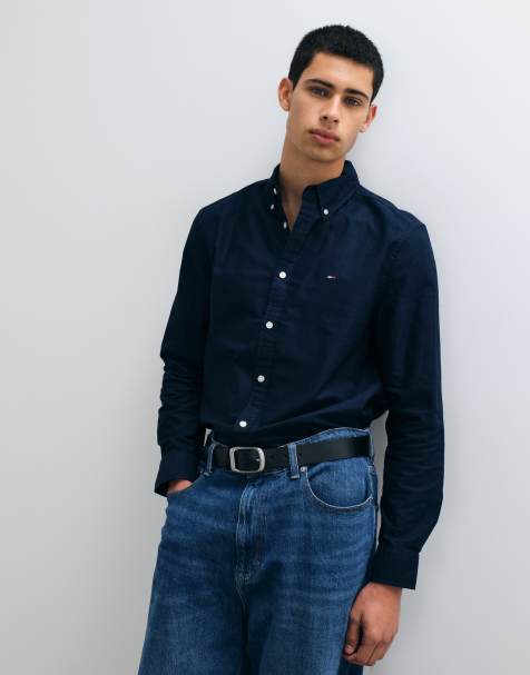 Tommy Jeans - camisa oxford azul marino - view 1