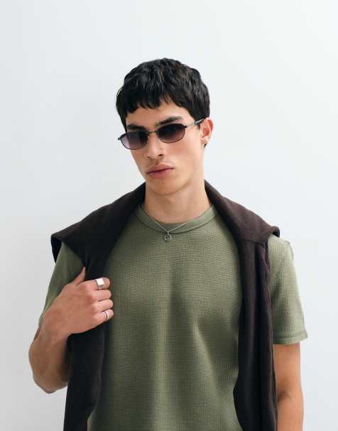 Tommy Jeans - Camiseta caqui de tejido gofrado - view 1