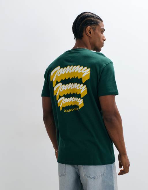 Tommy Jeans camiseta con logo en script en verde oscuro, 5 de 5