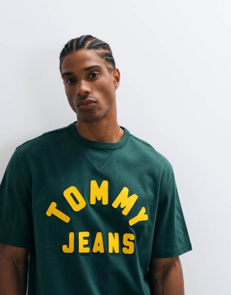 Tommy Jeans - camiseta con logo New Classics en verde oscuro - view 1