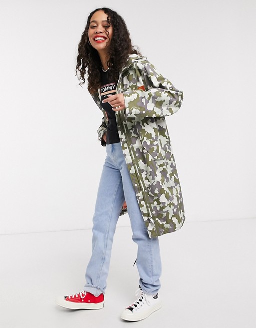 Tommy Jeans camo printed parka in multicolour