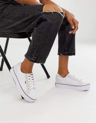 tommy jeans flag logo flatform sneaker