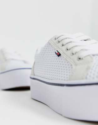 tommy jeans canvas flatform trainers