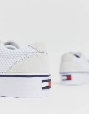 tommy jeans canvas logo flatform trainers